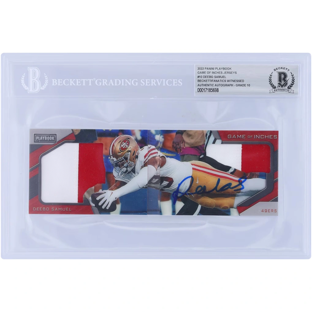 Deebo Samuel Sr San Francisco 49ers Autographed 2022 Panini Playbook Game of Inches Booklet #GI-10 #/49 Beckett Fanatics Witnessed Authenticated 10 Card
