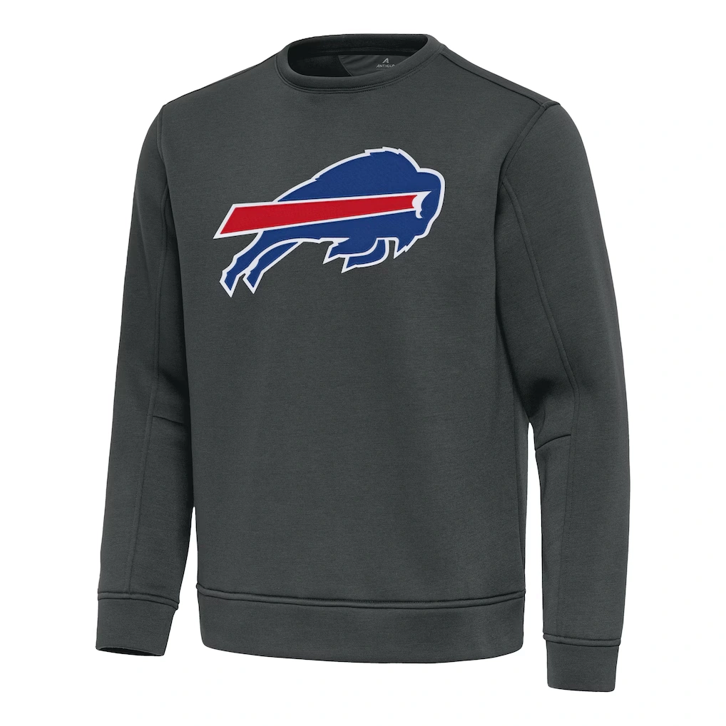Men's Buffalo Bills Antigua Pewter Relevant Lightweight Pullover Sweatshirt