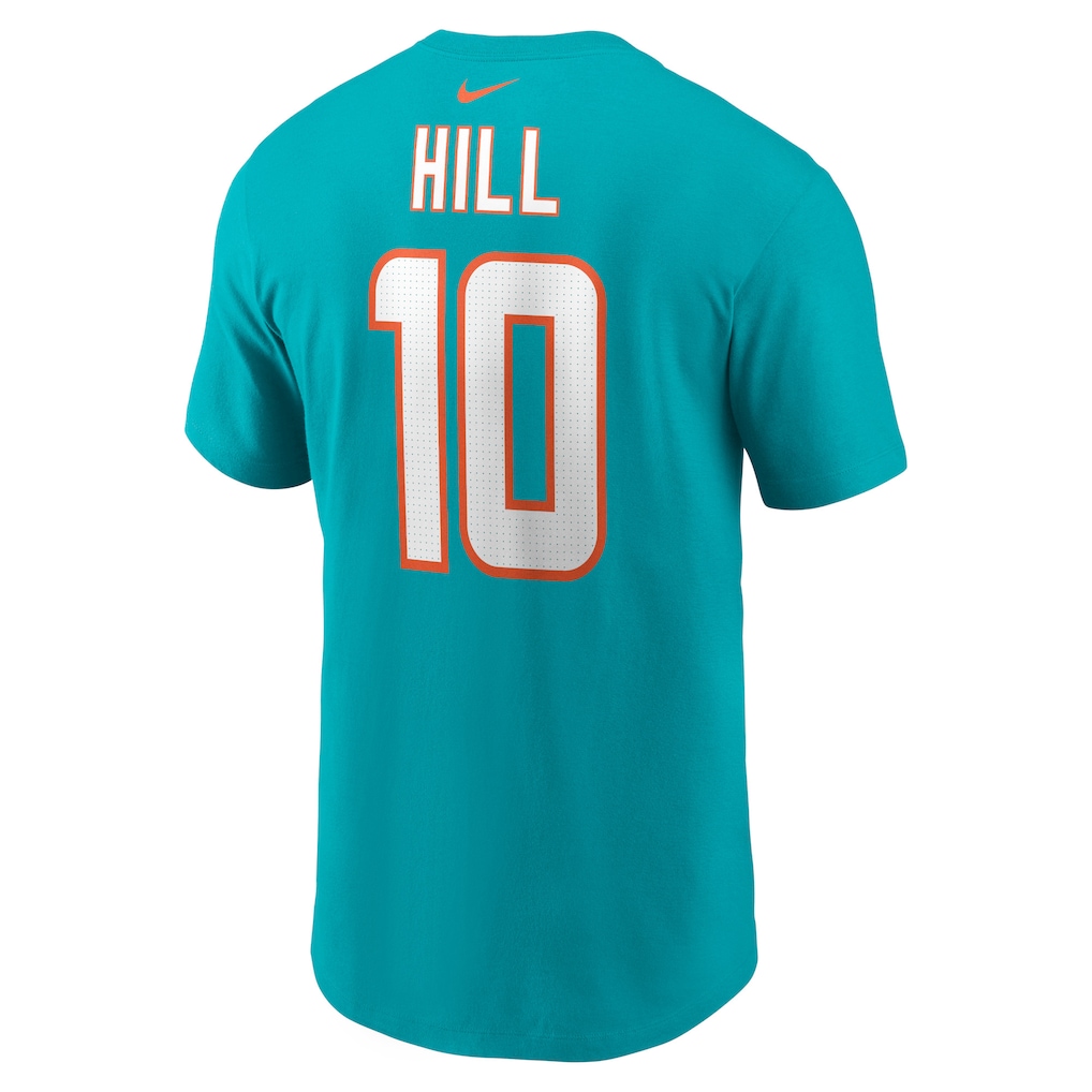 Men's Miami Dolphins Tyreek Hill Nike Aqua Player Name & Number T-Shirt