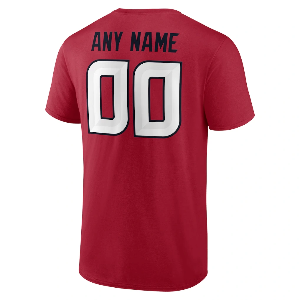 Men's Houston Texans Red Team Authentic Custom T-Shirt