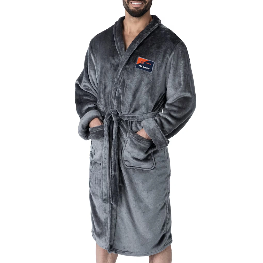 Unisex Chicago Bears The Northwest Group Gray Snipe Personalized Robe