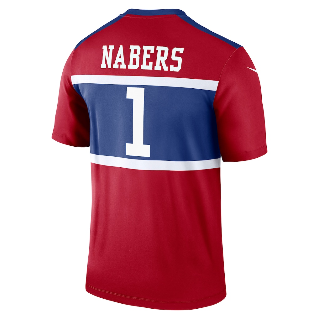 Men's New York Giants Malik Nabers Nike Red Legend Player Performance Top