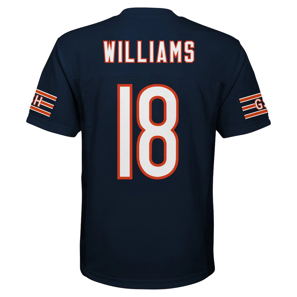 Youth Chicago Bears Caleb Williams Navy Replica Player Jersey