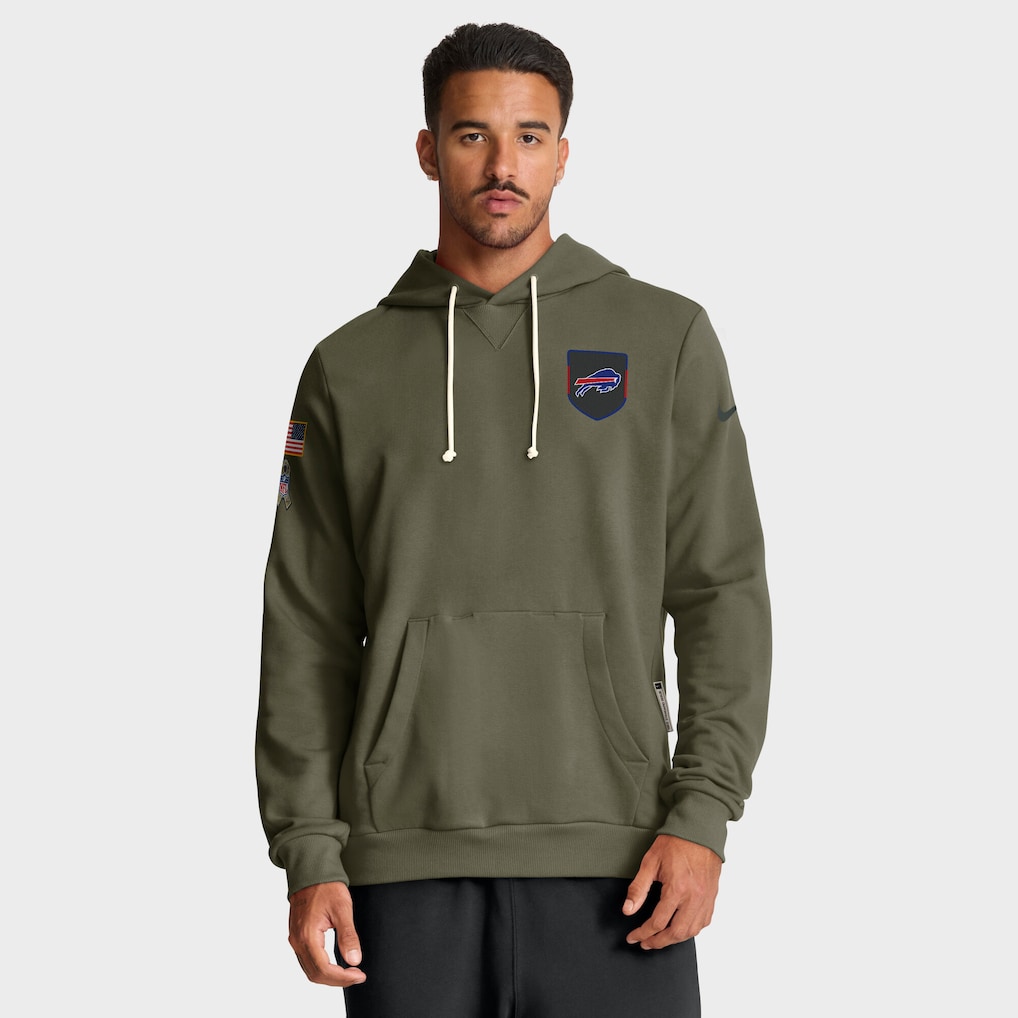 Men's Buffalo Bills Nike Olive 2025 Salute to Service Sideline Standard Issue Dri-FIT Hoodie