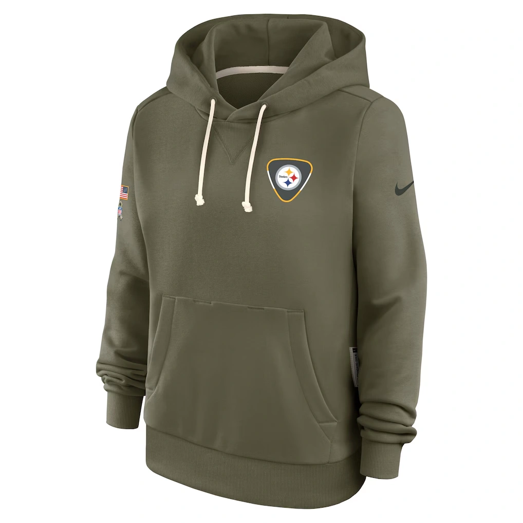 Women's Pittsburgh Steelers Nike Olive 2025 Salute to Service Sideline Standard Issue Dri-FIT Hoodie