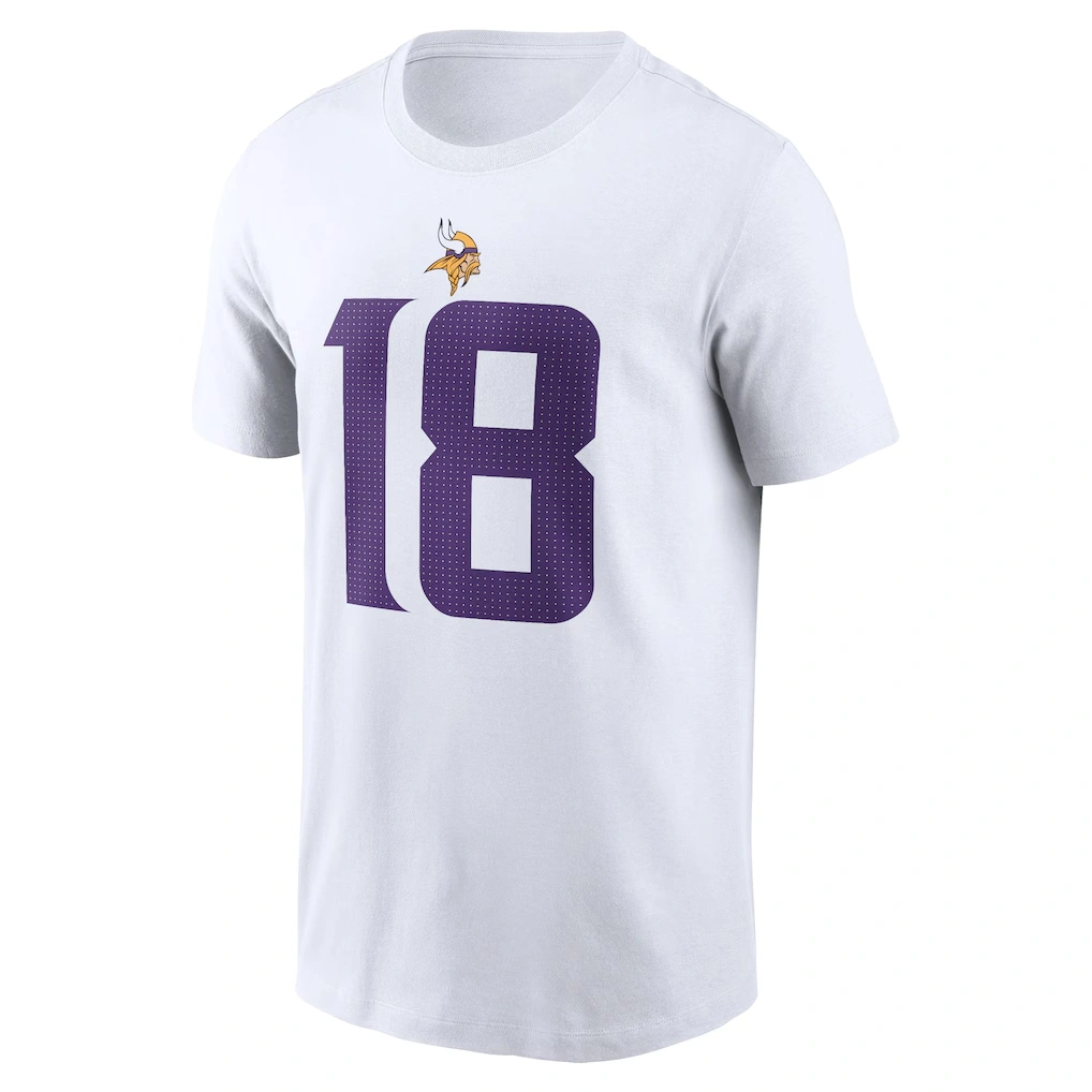 Men's Minnesota Vikings Justin Jefferson Nike White Player Name & Number T-Shirt