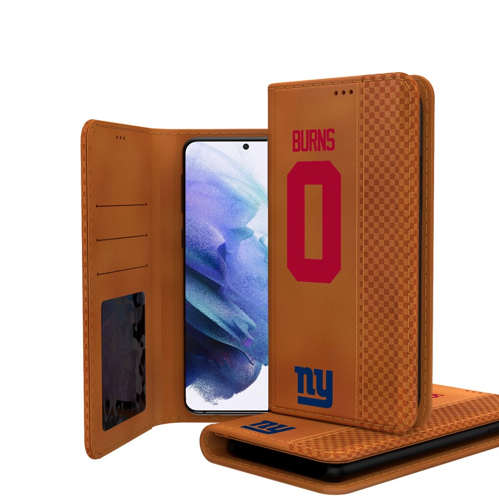 New York Giants Brian Burns Keyscaper Brown Galaxy Folio Case