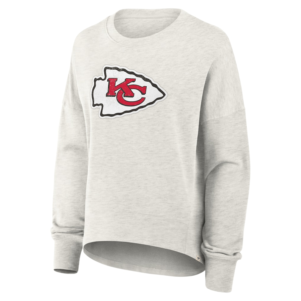 Women's Kansas City Chiefs Fanatics Heather Gray Oversized Hometown Pullover Sweatshirt