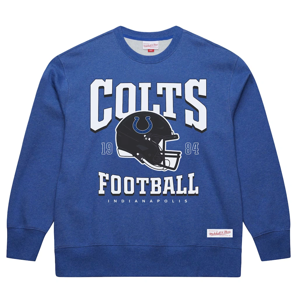 Men's Indianapolis Colts Mitchell & Ness Royal Indiana Nights Helmet Sweatshirt