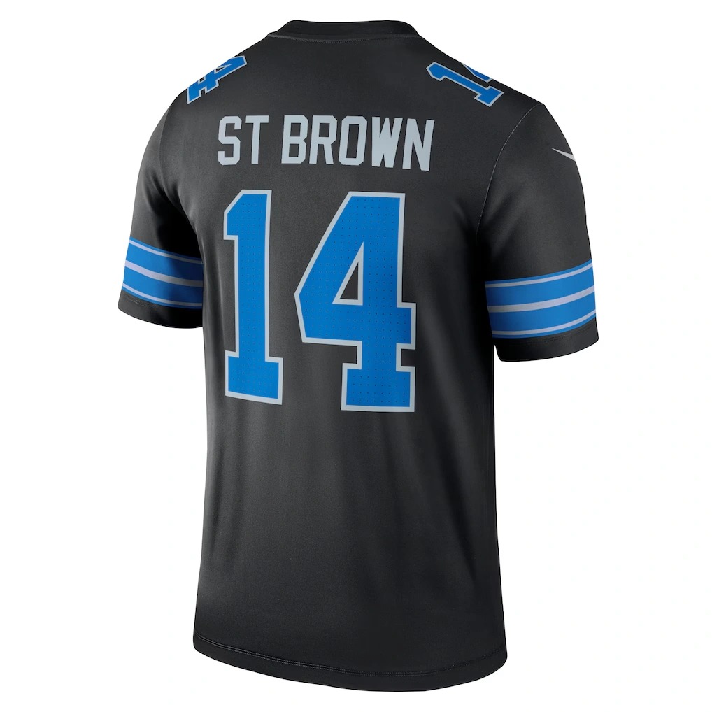 Men's Detroit Lions Amon-Ra St. Brown Nike Black Legend Player Performance Top