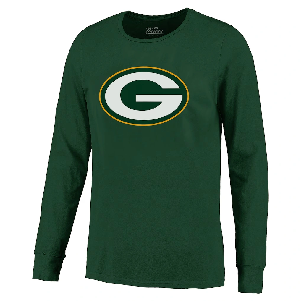 Men's Green Bay Packers Jordan Love Majestic Threads Green Name & Number Long Sleeve T-Shirt