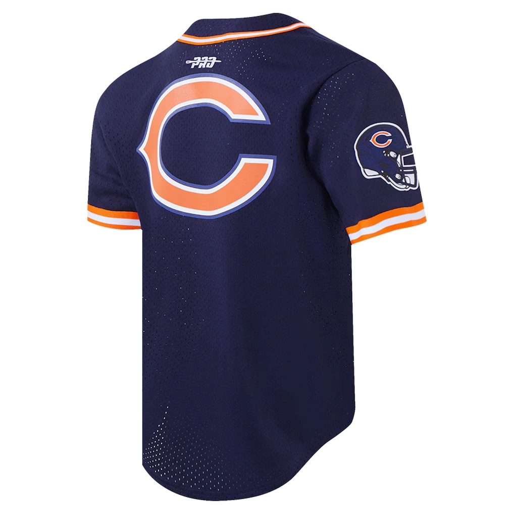 Men's Chicago Bears Caleb Williams Pro Standard Navy Mesh Button-Up Baseball Jersey
