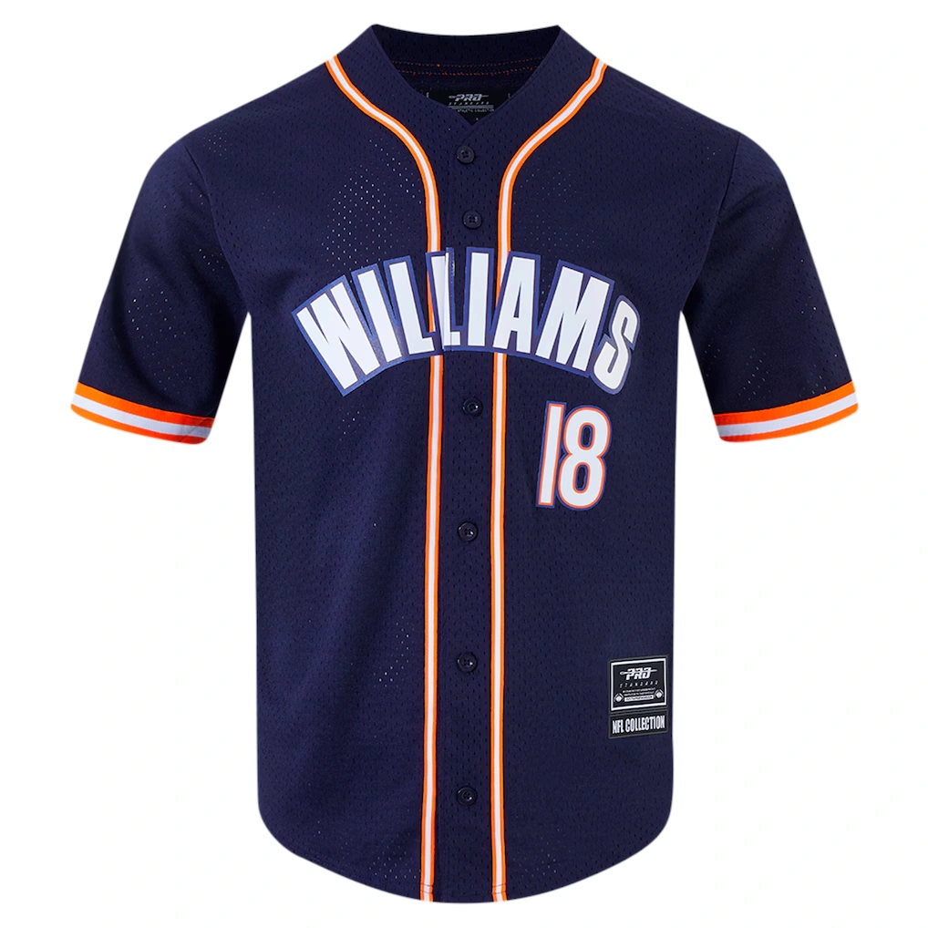 Men's Chicago Bears Caleb Williams Pro Standard Navy Mesh Button-Up Baseball Jersey