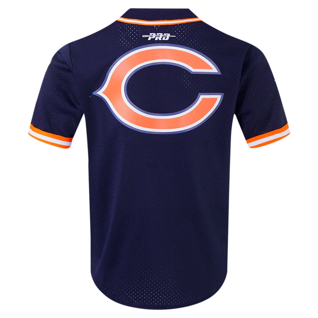 Men's Chicago Bears Caleb Williams Pro Standard Navy Mesh Button-Up Baseball Jersey