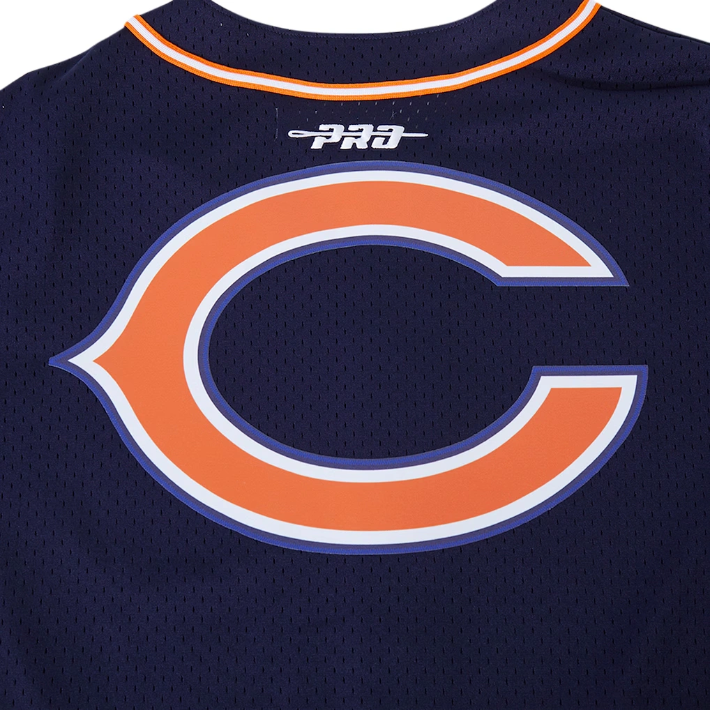 Men's Chicago Bears Caleb Williams Pro Standard Navy Mesh Button-Up Baseball Jersey