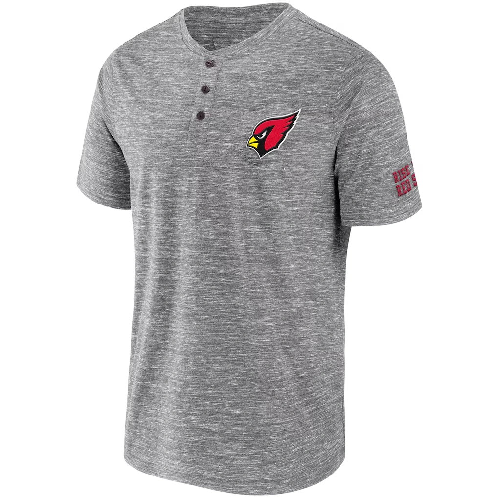 Men's Arizona Cardinals NFL x Darius Rucker Collection by Fanatics Heathered Gray Slub Henley T-Shirt