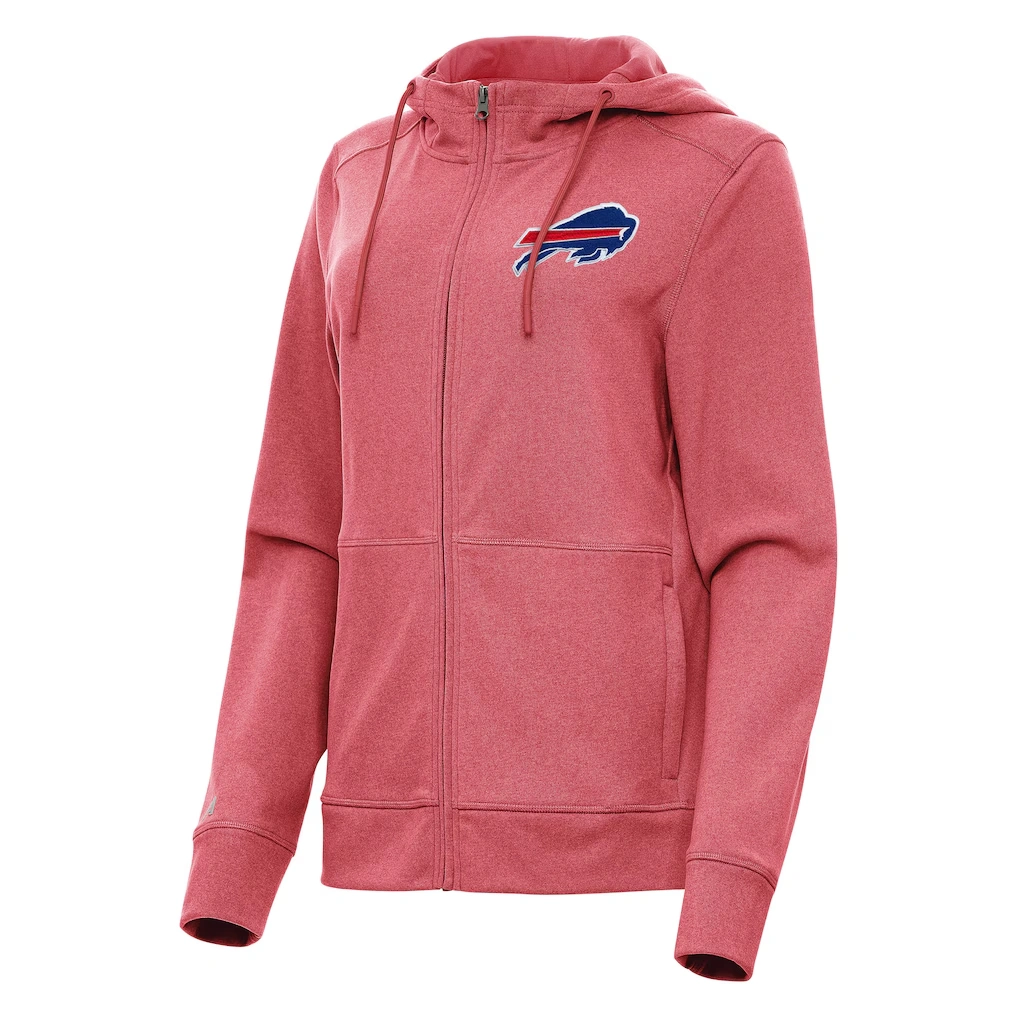 Women's Buffalo Bills Antigua Heather Red Seeker Full-Zip Hoodie Jacket