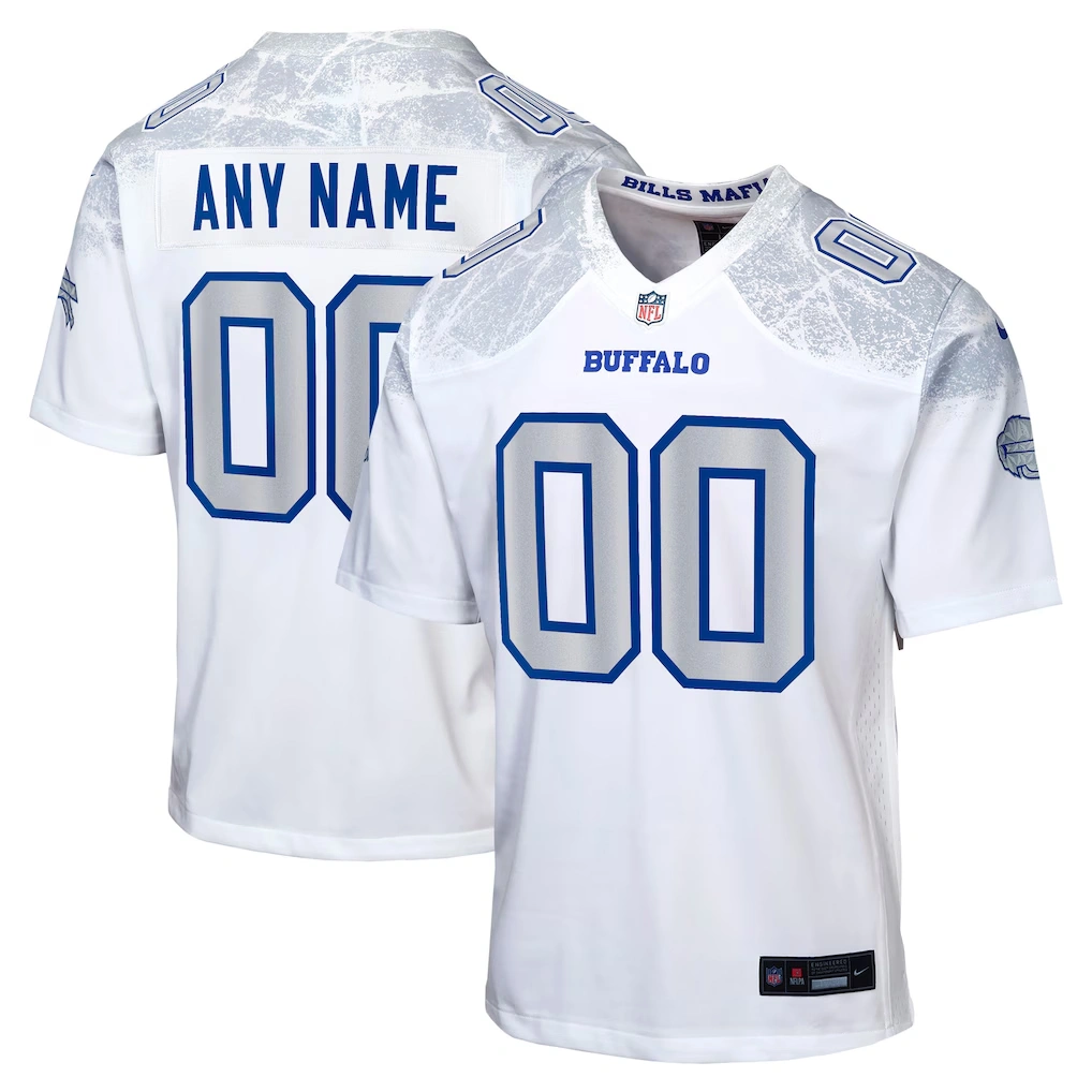 Youth Buffalo Bills Nike White 2025 Rivalries Collection Custom Game Jersey