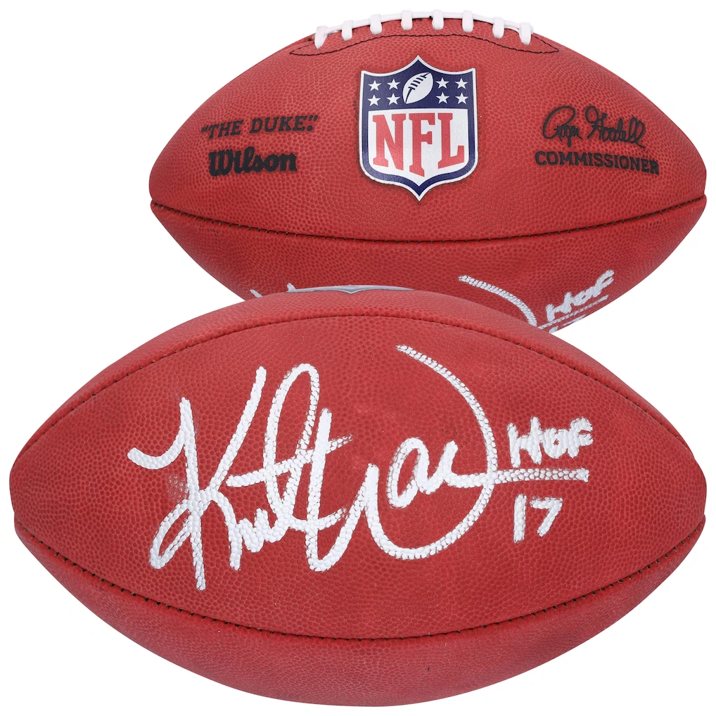 Kurt Warner St. Louis Rams Autographed Fanatics Authentic Duke Full Color Football with "HOF 17" Inscription