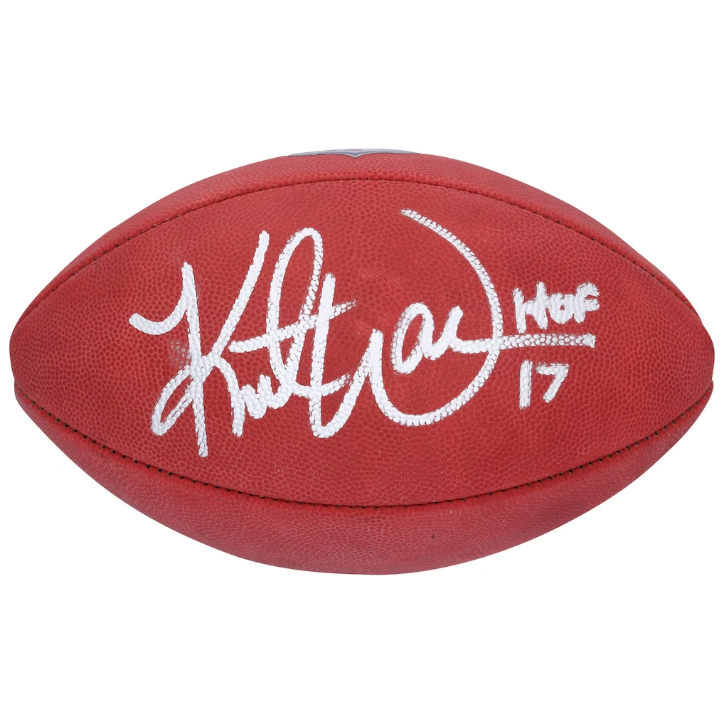 Kurt Warner St. Louis Rams Autographed Fanatics Authentic Duke Full Color Football with "HOF 17" Inscription