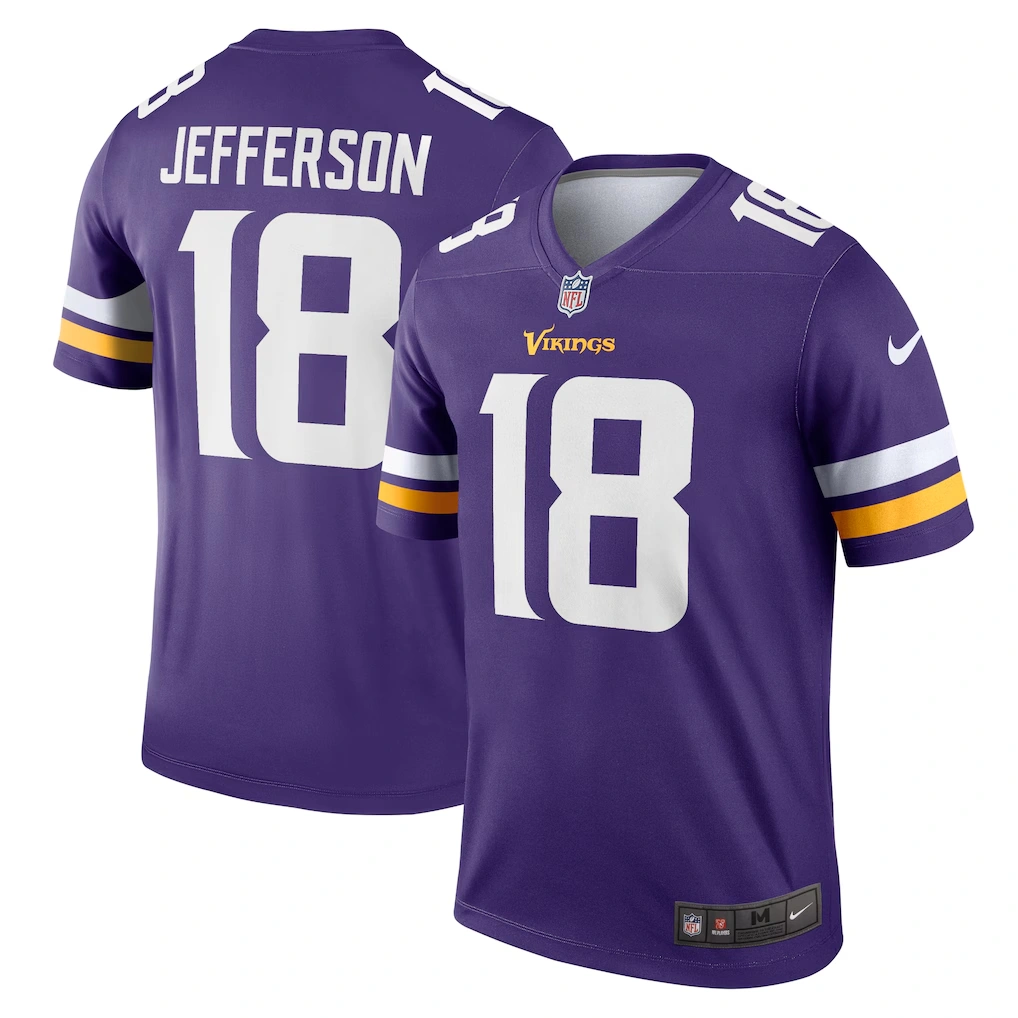 Men's Minnesota Vikings Justin Jefferson Nike Purple Legend Player Performance Top