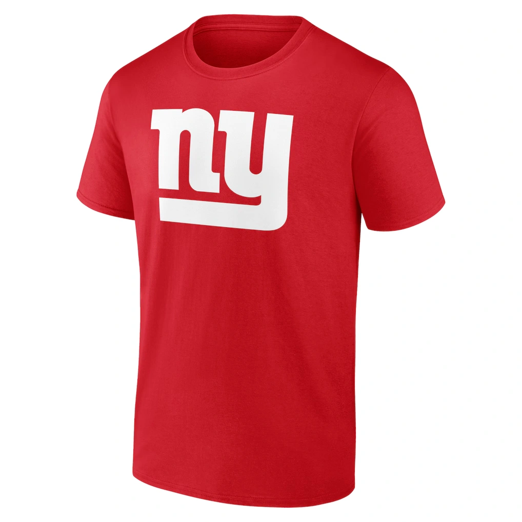 Men's New York Giants Red Team Authentic Custom T-Shirt
