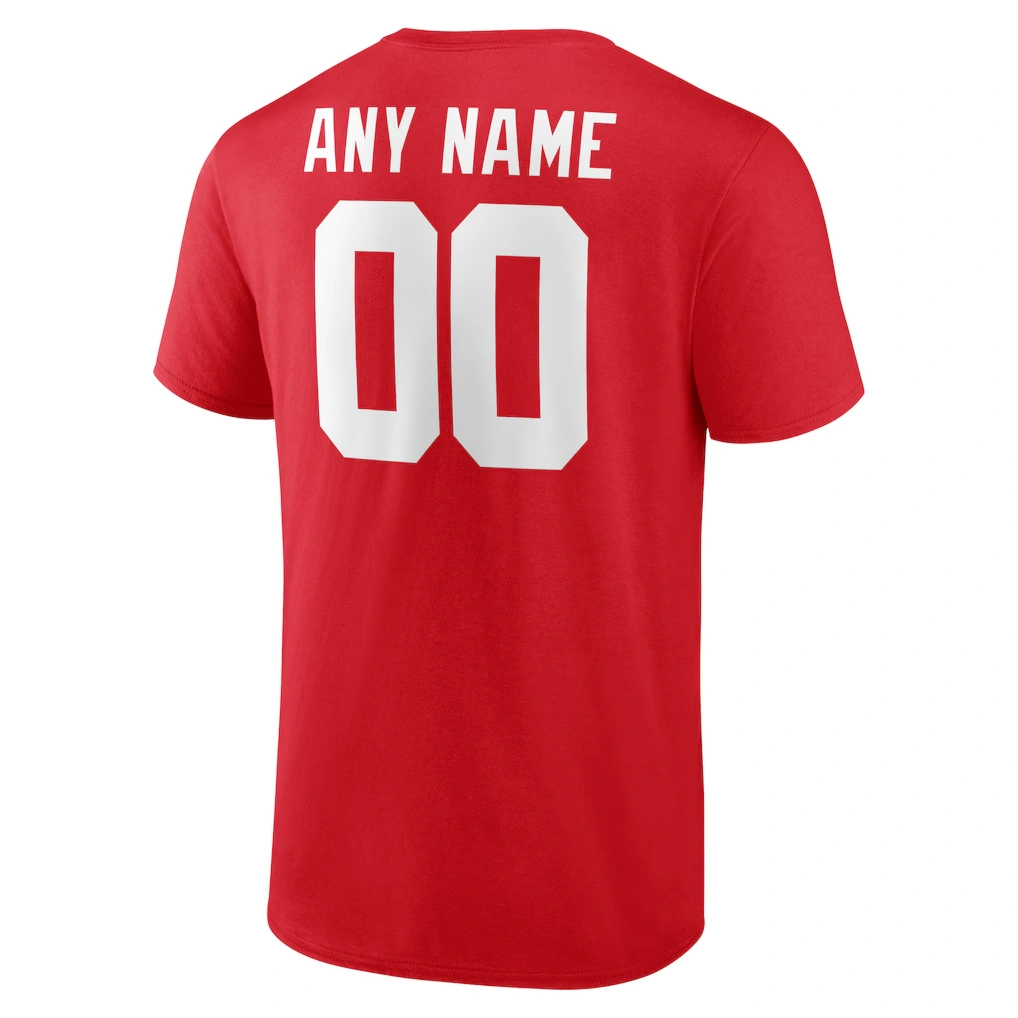 Men's New York Giants Red Team Authentic Custom T-Shirt