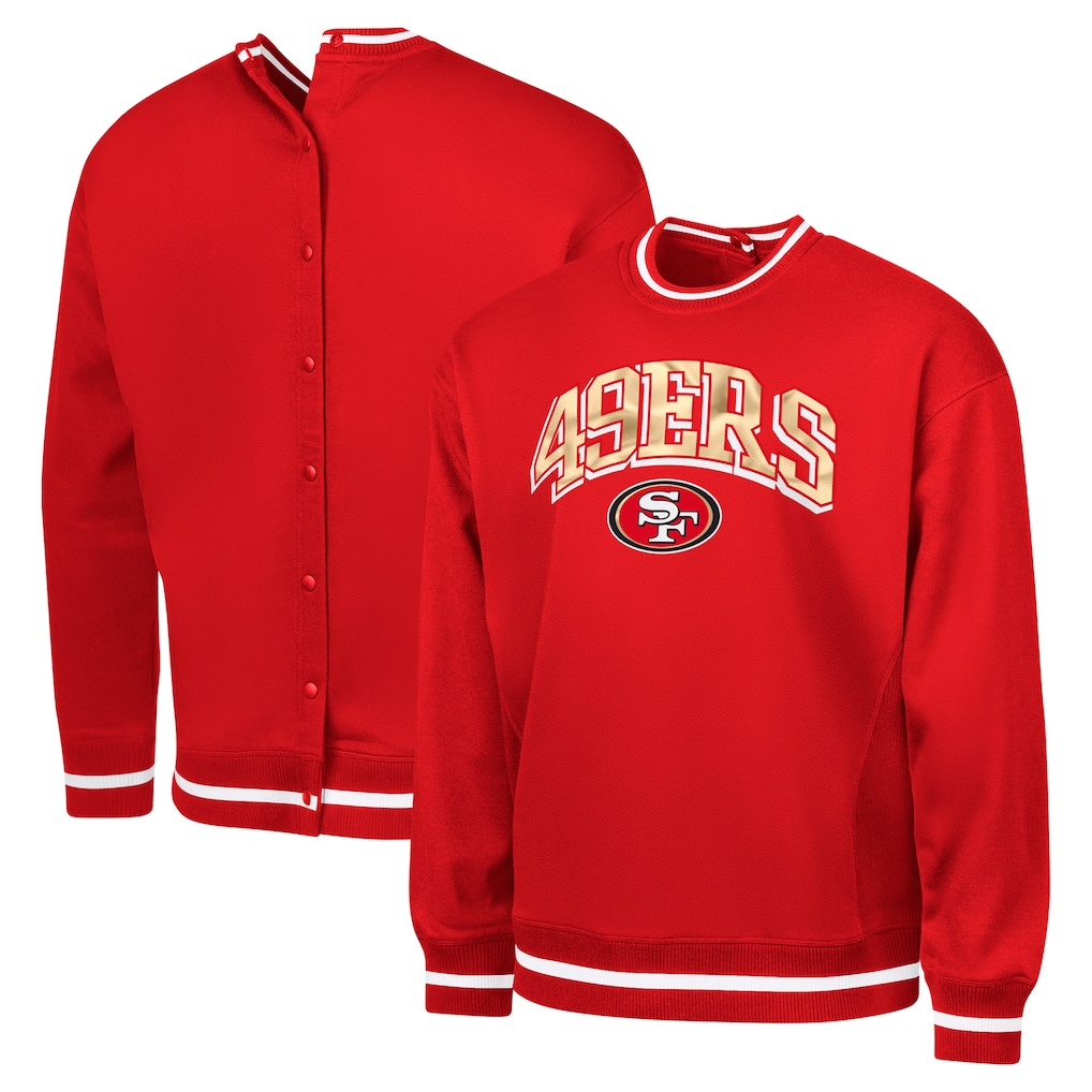 Men's San Francisco 49ers G-III Sports by Carl Banks Scarlet Adaptive Blocker Fleece Pullover Sweatshirt