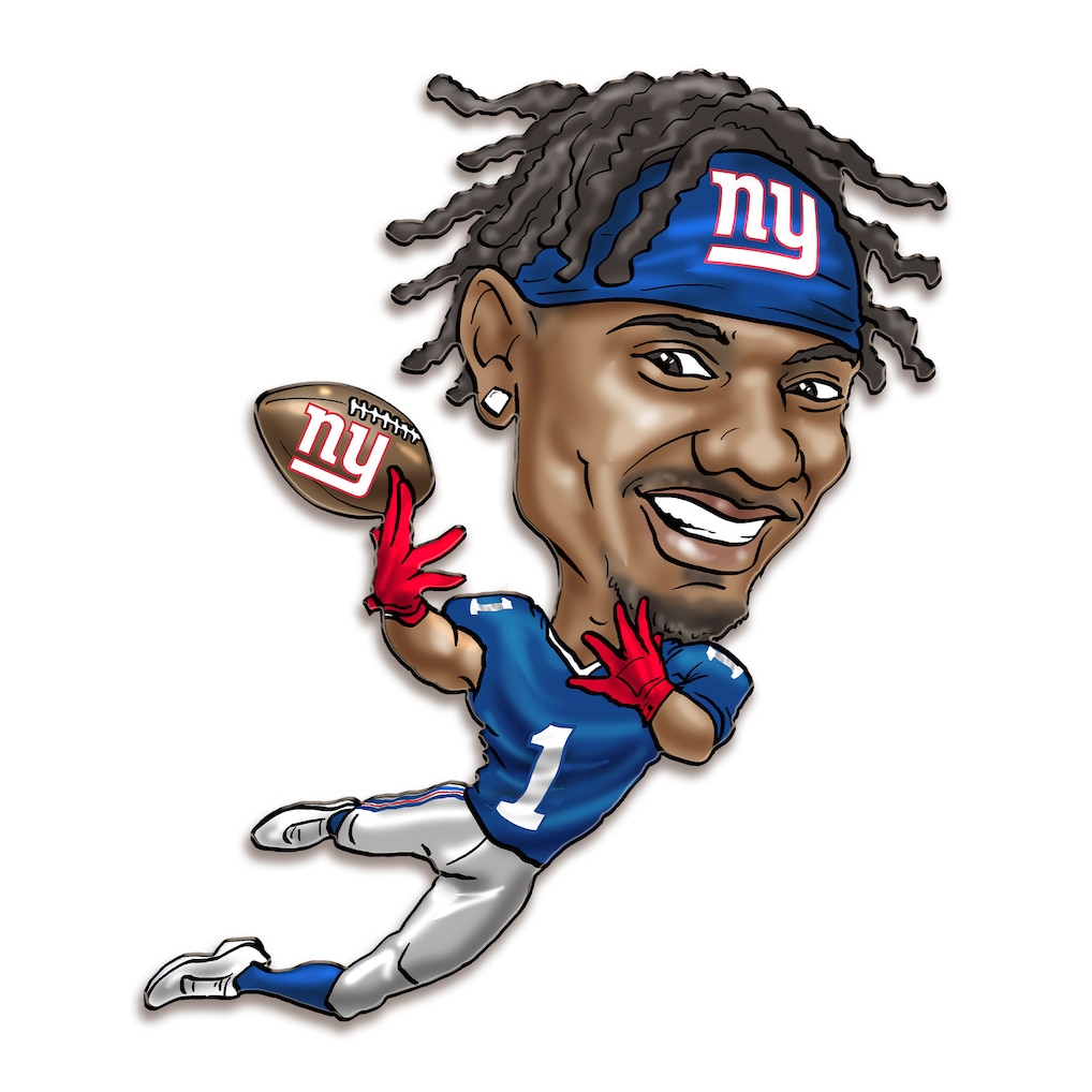 New York Giants Malik Nabers Metal Caricature Wall Art