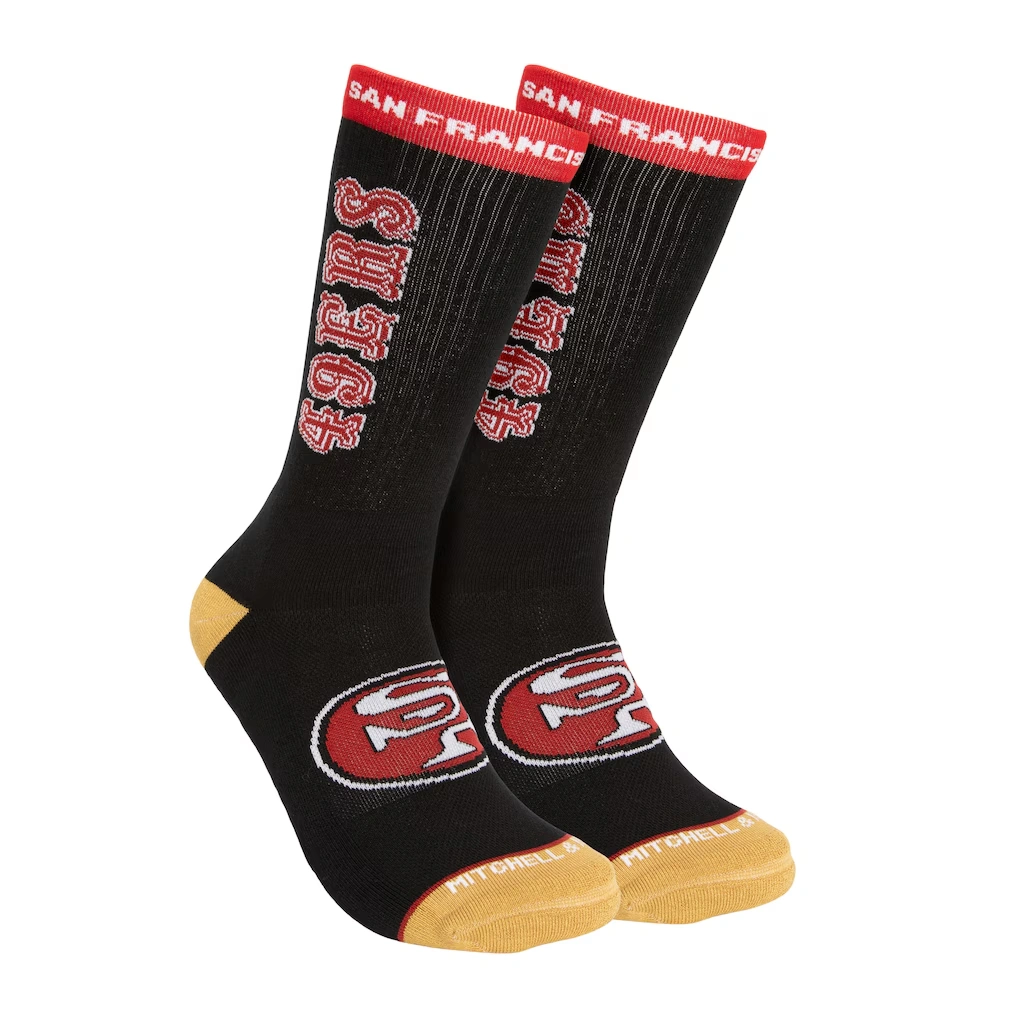 Men's San Francisco 49ers Mitchell & Ness Black Kick Off Crew Socks