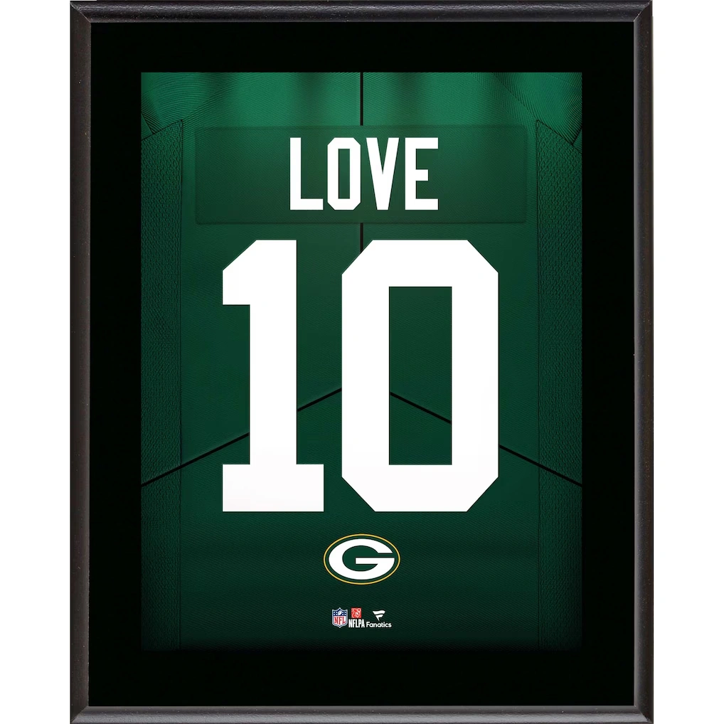 Jordan Love Green Bay Packers Fanatics Authentic 10.5" x 13" Jersey Number Sublimated Player Plaque