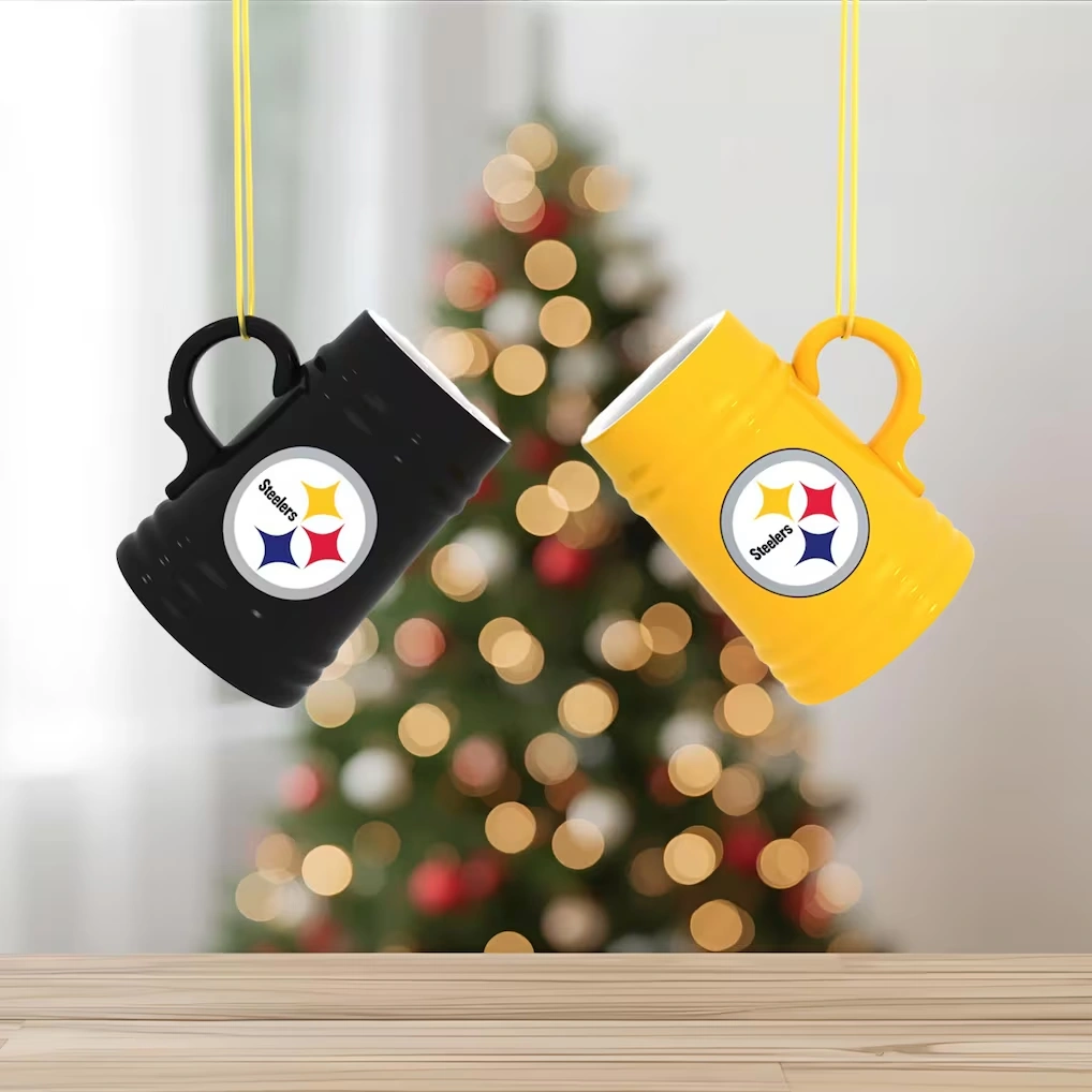 Pittsburgh Steelers Two-Pack 3" Mini Stein Ornament Set