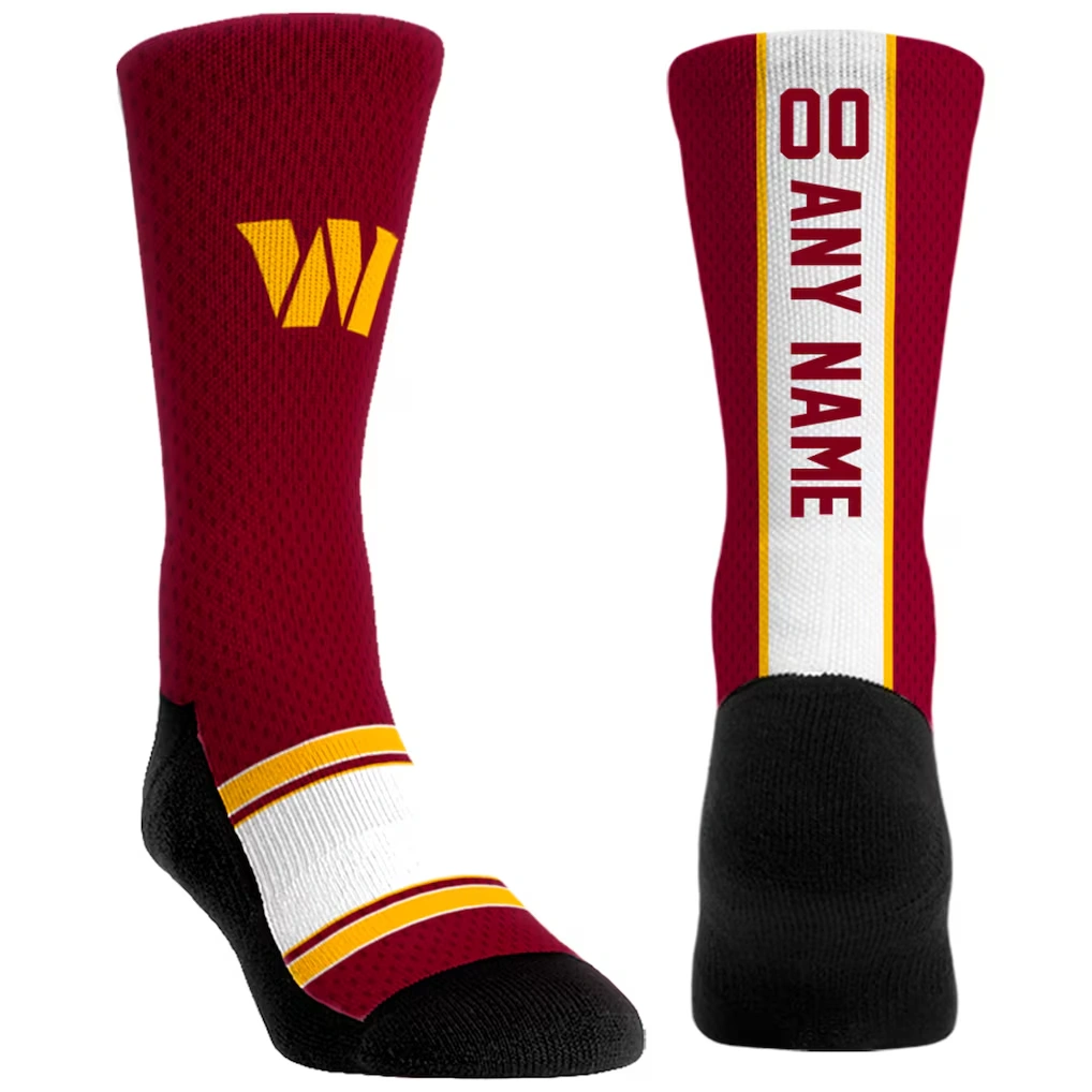 Unisex Washington Commanders Rock Em Socks Custom Jersey Crew Socks
