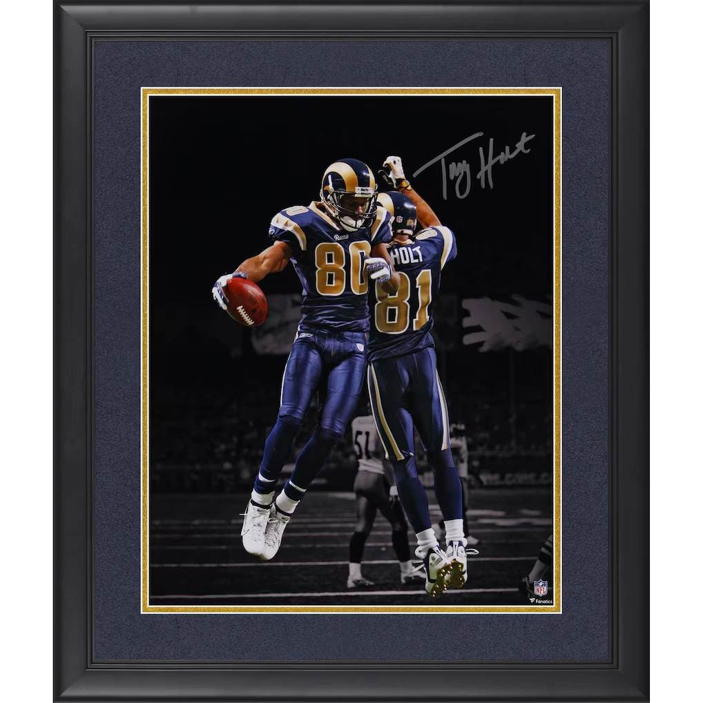 Torry Holt St. Louis Rams Autographed Fanatics Authentic Framed 16" x 20" Celebration with Issac Bruce Photograph
