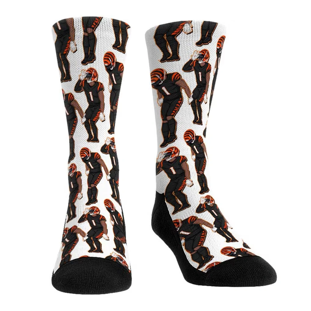 Unisex Cincinnati Bengals Ja'Marr Chase Rock Em Socks Player Celebration Crew Socks