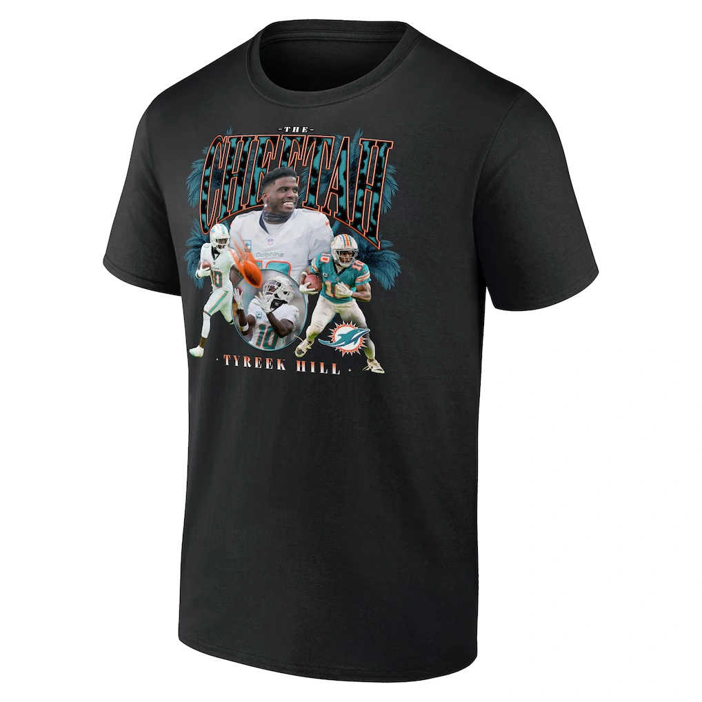 Men's Miami Dolphins Tyreek Hill Fanatics Black Notorious Player Graphic T-Shirt