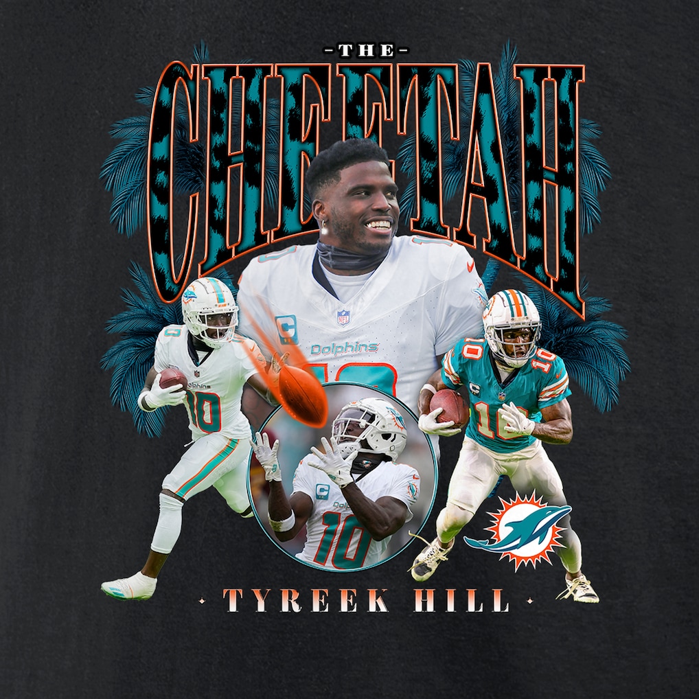 Men's Miami Dolphins Tyreek Hill Fanatics Black Notorious Player Graphic T-Shirt