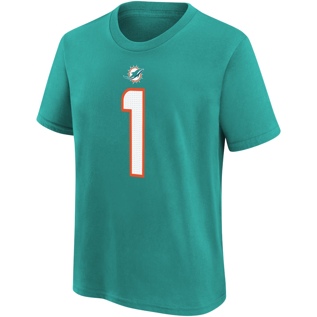 Youth Miami Dolphins Tua Tagovailoa Aqua Nike Player Name & Number T-Shirt