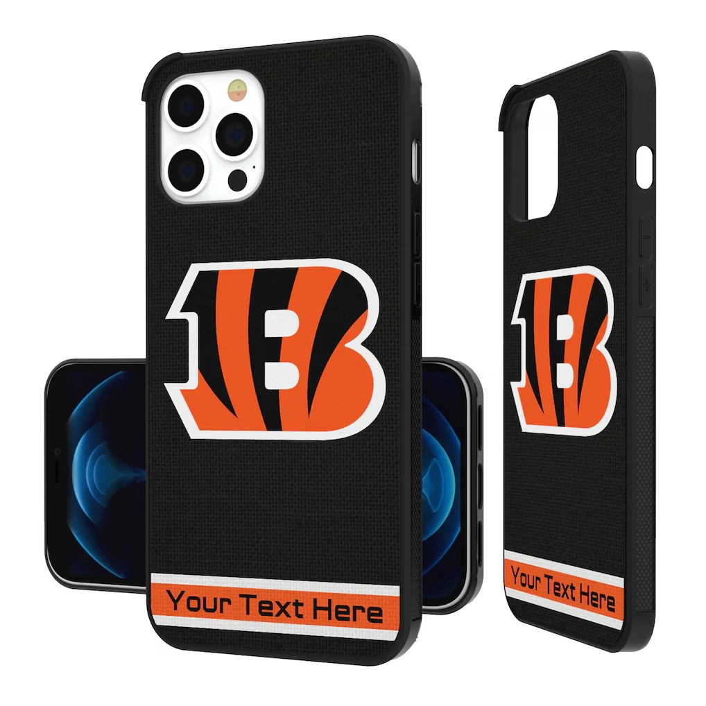 Cincinnati Bengals Personalized Stripe Design iPhone Bump Case