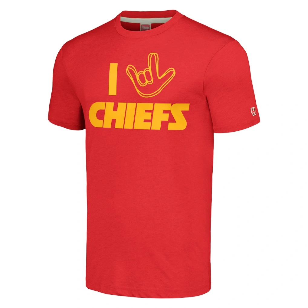 Unisex Kansas City Chiefs Homage Red The NFL ASL Collection by Love Sign Tri-Blend T-Shirt
