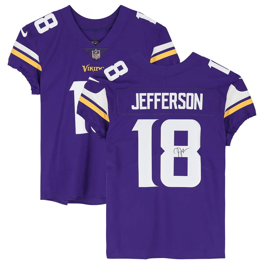 Justin Jefferson Minnesota Vikings Autographed Fanatics Authentic Purple Nike Elite Jersey