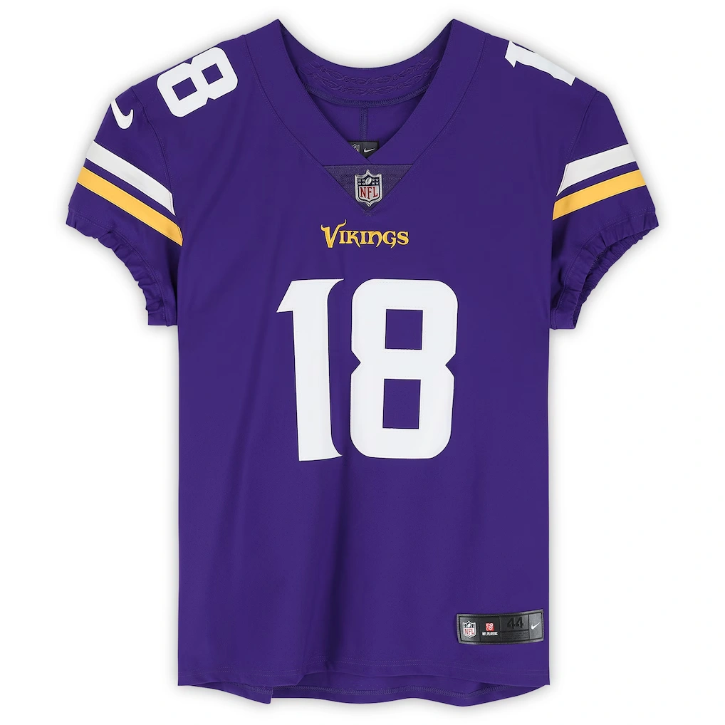 Justin Jefferson Minnesota Vikings Autographed Fanatics Authentic Purple Nike Elite Jersey