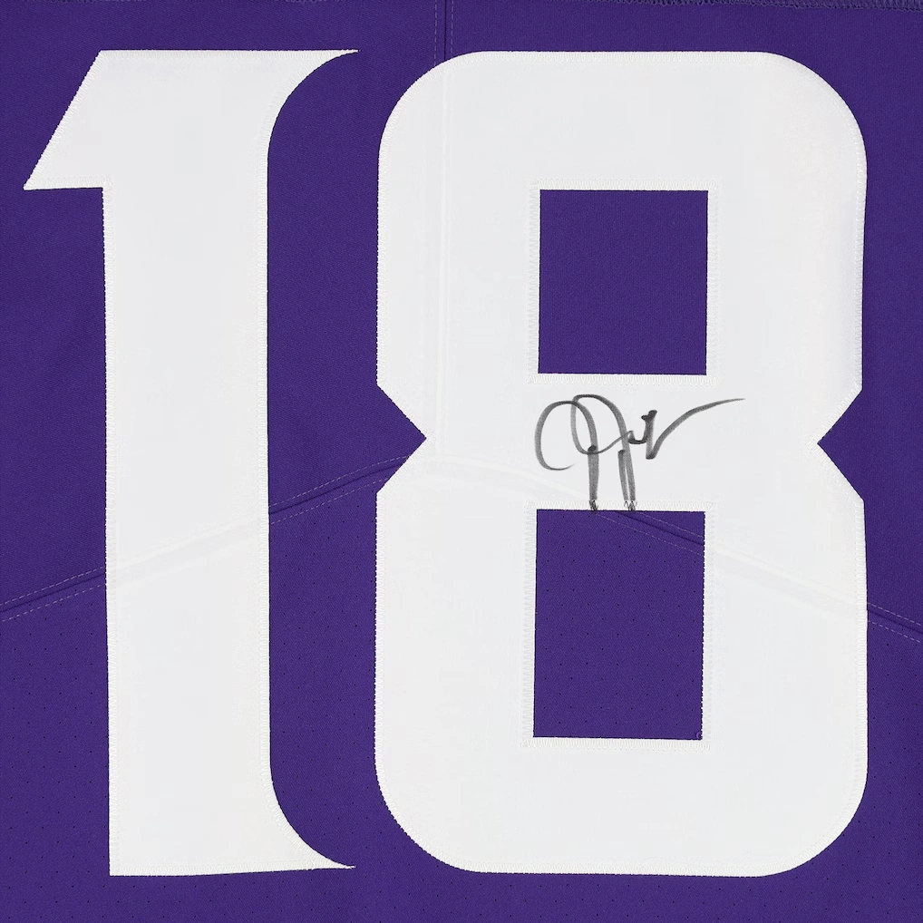 Justin Jefferson Minnesota Vikings Autographed Fanatics Authentic Purple Nike Elite Jersey
