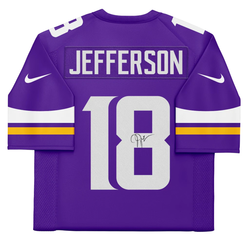 Justin Jefferson Minnesota Vikings Autographed Fanatics Authentic Purple Nike Elite Jersey