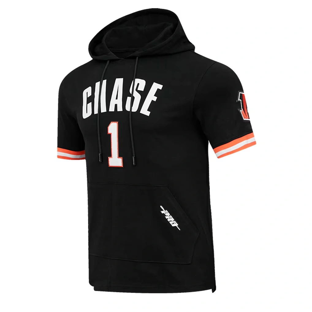 Men's Cincinnati Bengals Ja'Marr Chase Pro Standard Black Player Name & Number Hoodie T-Shirt