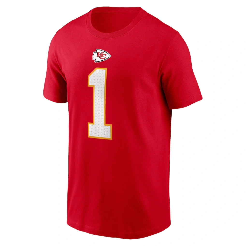 Men's Kansas City Chiefs Xavier Worthy Nike Red Name & Number T-Shirt