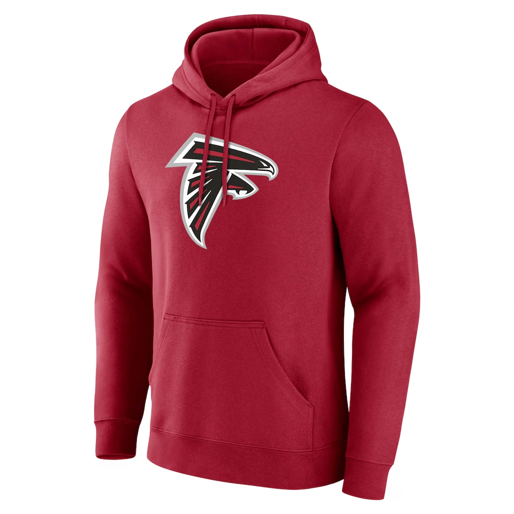 Men's Atlanta Falcons Red Team Authentic Custom Name & Number Pullover Hoodie