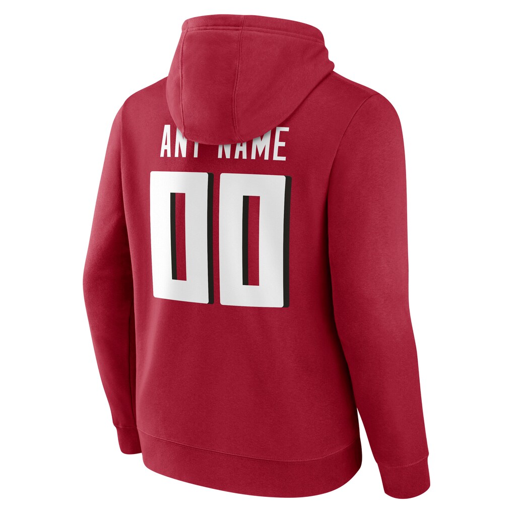 Men's Atlanta Falcons Red Team Authentic Custom Name & Number Pullover Hoodie