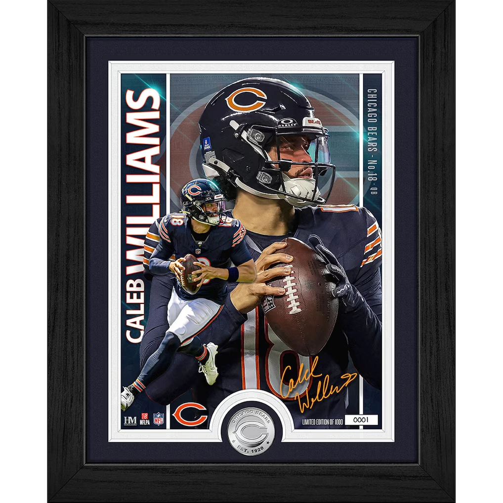 Chicago Bears Caleb Williams Highland Mint 13" x 16" Silver Coin Photo Mint