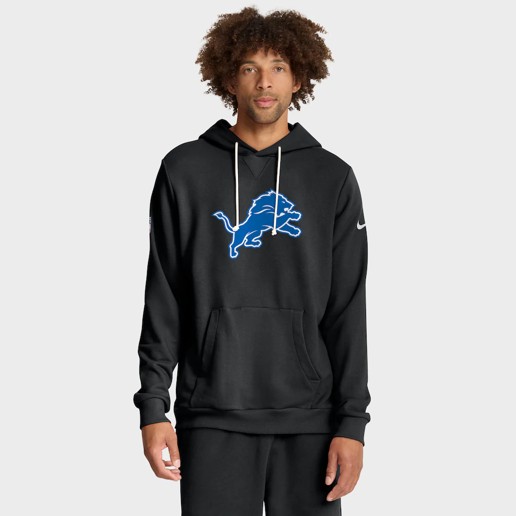 Men's Detroit Lions Nike Black Sideline Standard Issue Alt 2 Dri-FIT Hoodie